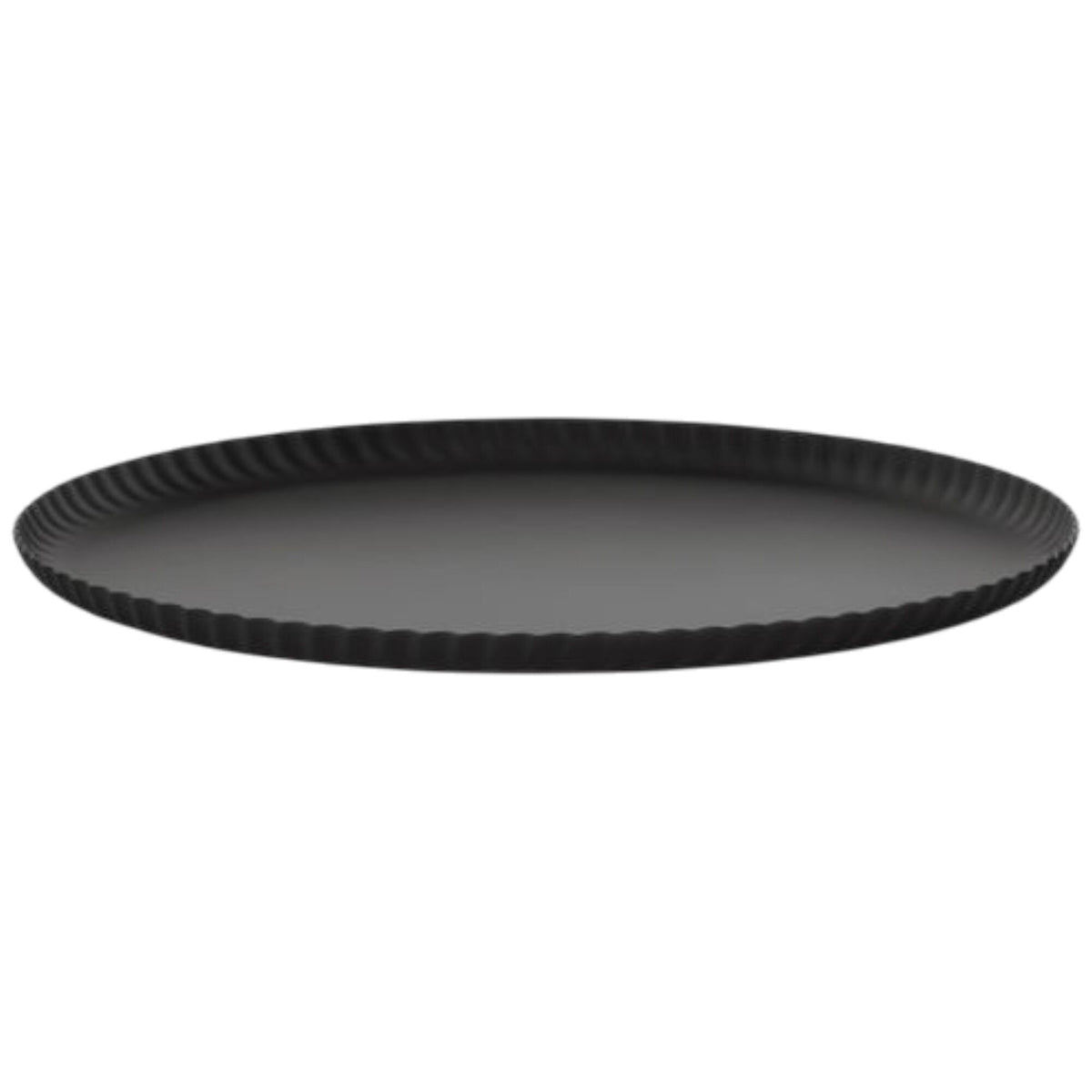 Alessi Pleats bakke i sort stål med plisseret overflade, 31 cm