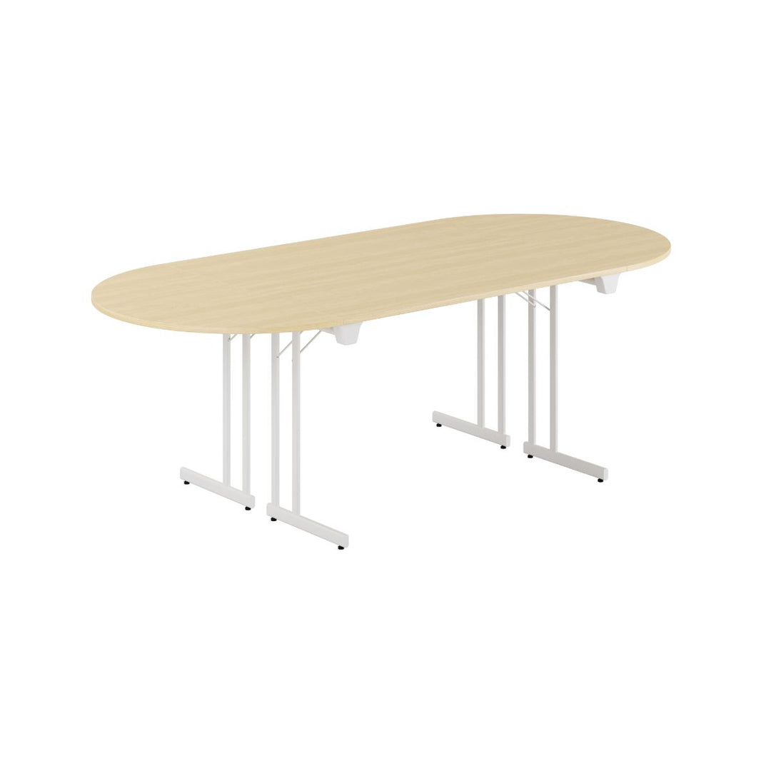 Produktbillede af Konferencebord 220x100cm Sammenklappeligt bord Birk-hvid på tilbud
