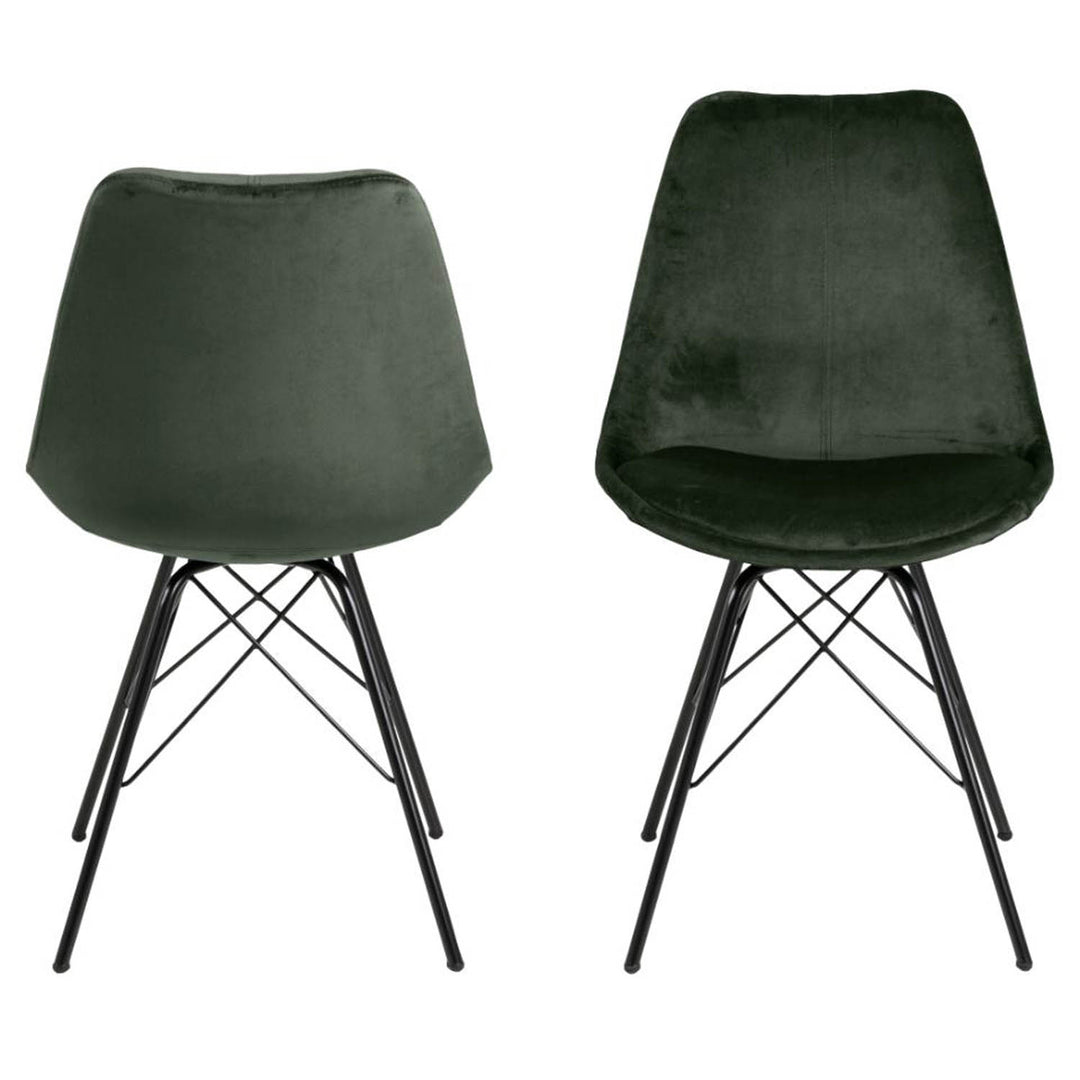 ACT NORDIC Eris spisebordsstol grøn polyester og sort metal