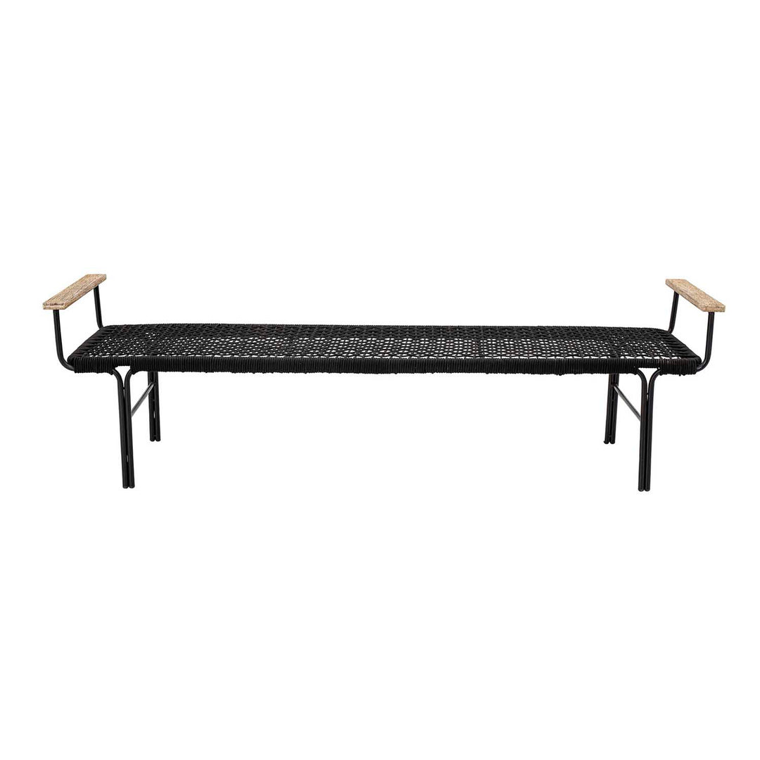 BLOOMINGVILLE Mundo bænk natur akacietræ sort reb og metal 175x50