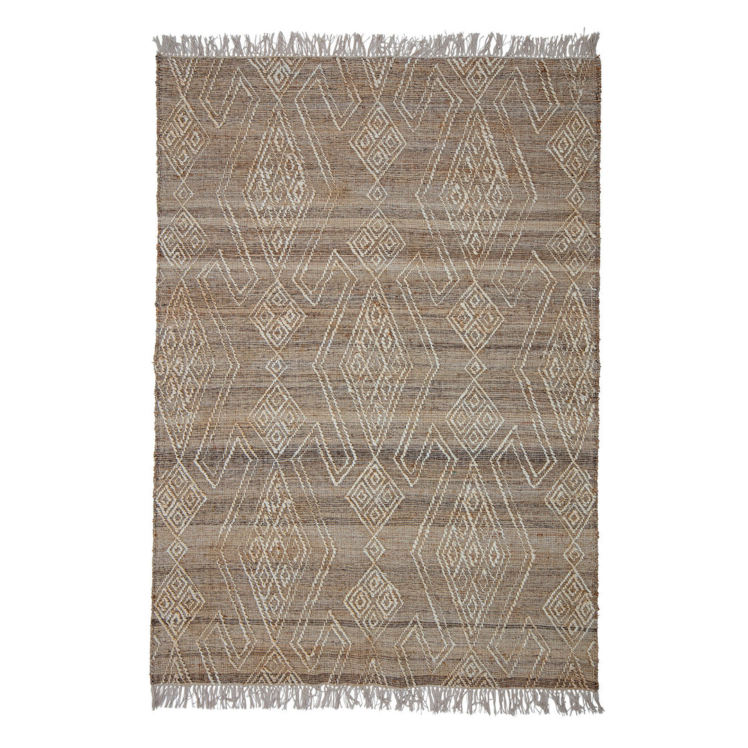 Produktbillede af BLOOMINGVILLE Rupen gulvtæppe rektangulær natur jute/uld/bomuld 215x150 i premium kvalitet