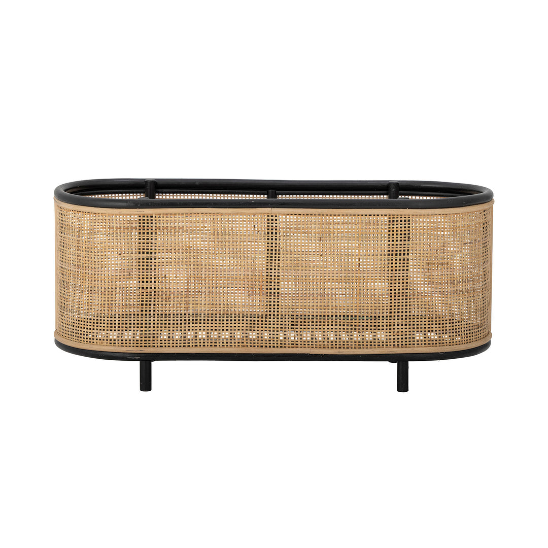 Produktbillede af BLOOMINGVILLE Ebbie plantekasse oval natur rattan og sukkerrør 70x29 i premium kvalitet