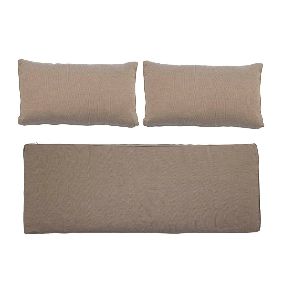 BLOOMINGVILLE Mundo pudebetræk uden fyld til havesofa brun polyester sæt af 3