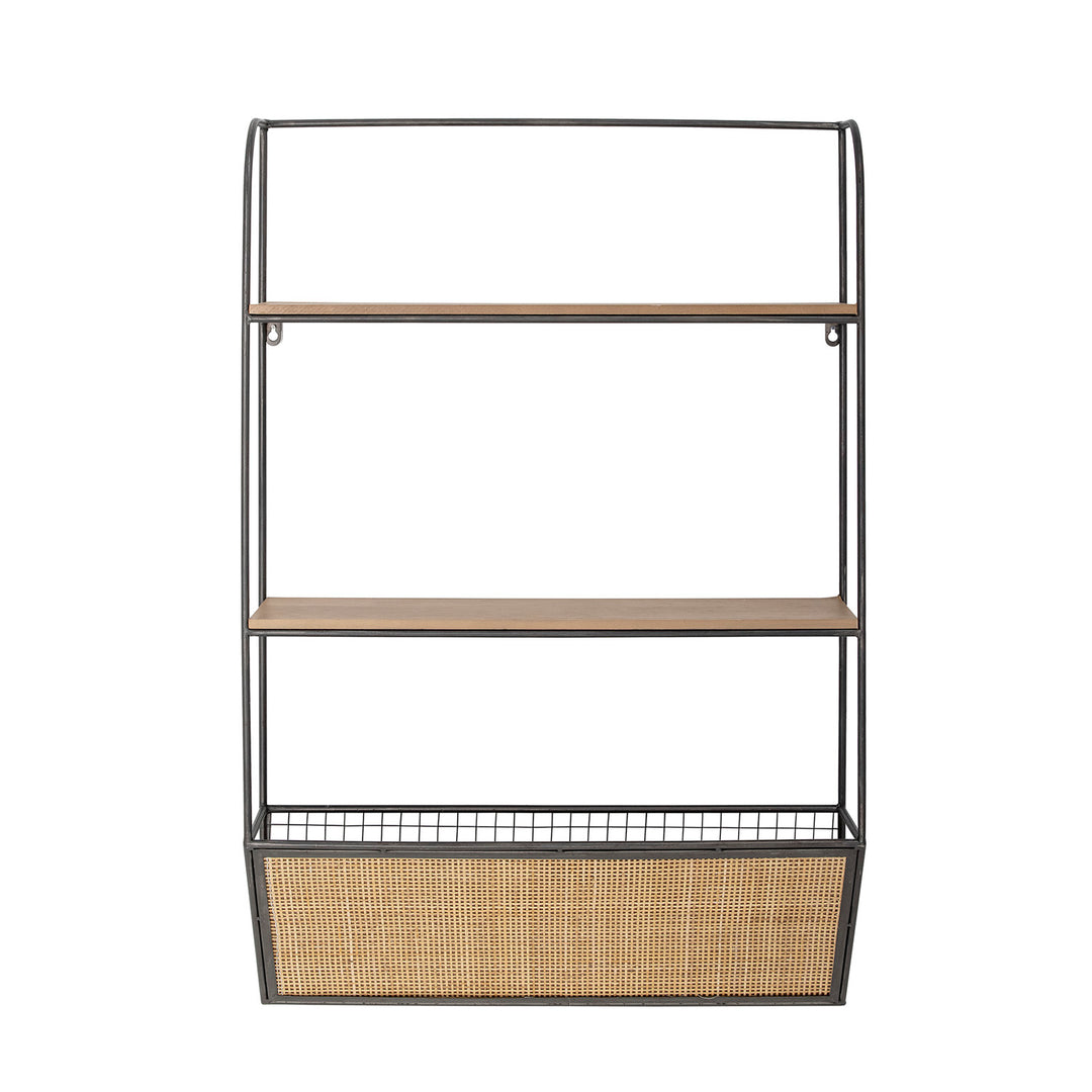 CREATIVE COLLECTION Lesley væghylde natur rattan og jern