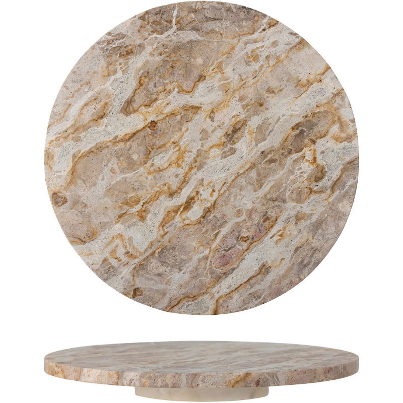 Produktbillede af Nuni Fad På Drejefod Brun Marmor på tilbud i brug