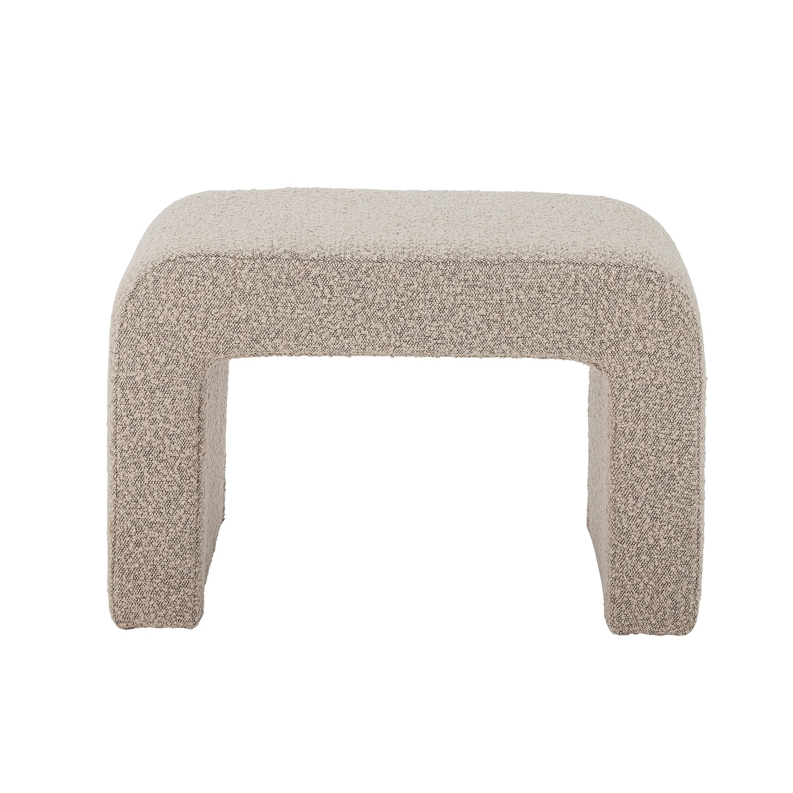 Produktbillede af BLOOMINGVILLE Bobbie taburet offwhite bouclé stof 70x40 i premium kvalitet