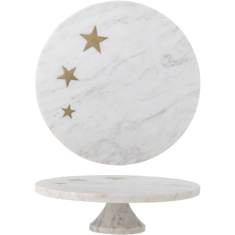 Produktbillede af Fenya Star Kagefad Hvid Marmor på tilbud – premium kvalitet og detaljer
