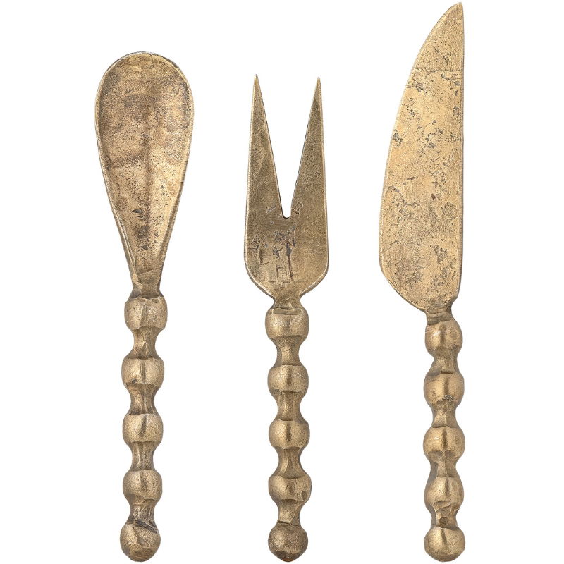 Produktbillede af Haolin Ostesæt Brass Metal 3 Stk på tilbud – premium kvalitet og detaljer