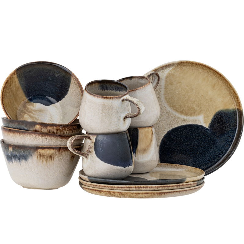 Produktbillede af Jules Morgenmadssæt Grå Stentøj 4 x 3 Stk på tilbud – premium kvalitet og detaljer