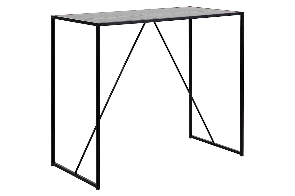 Produktbillede af ACT NORDIC Seaford barbord sort melamin ask/metal rektangulær 120x60 i premium kvalitet