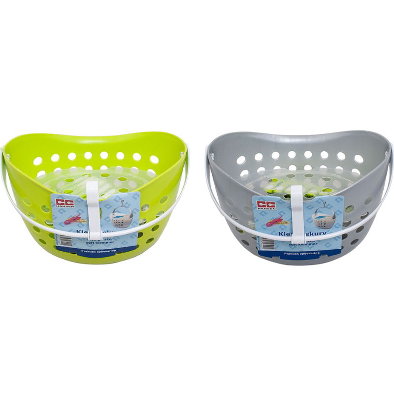 Produktbillede af Klemmekurv Med 24 Stk. Plastklemmer Cc Hansen på tilbud i premium kvalitet
