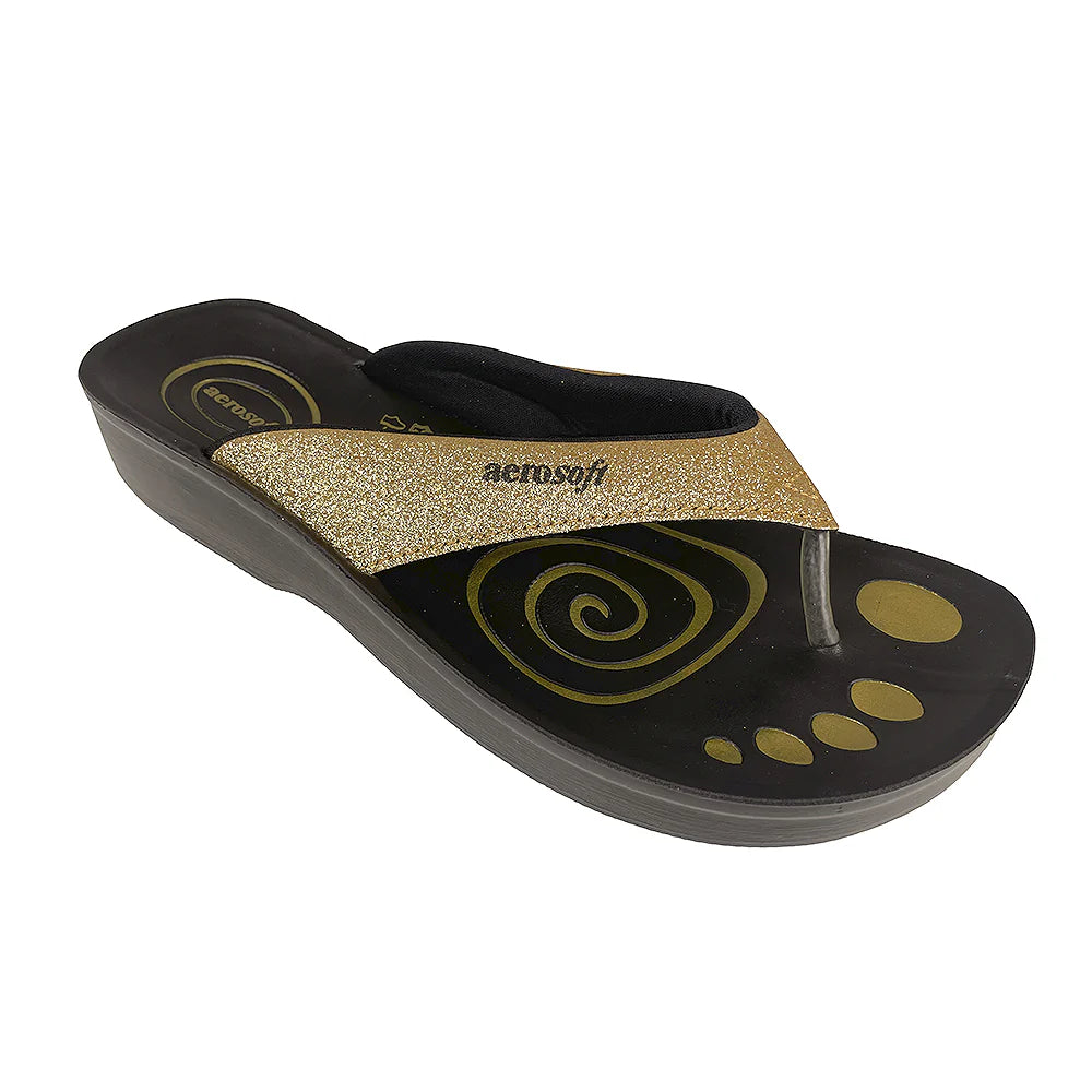 Sandaler Aerosoft Model 825 m. glimmer Guld / 38