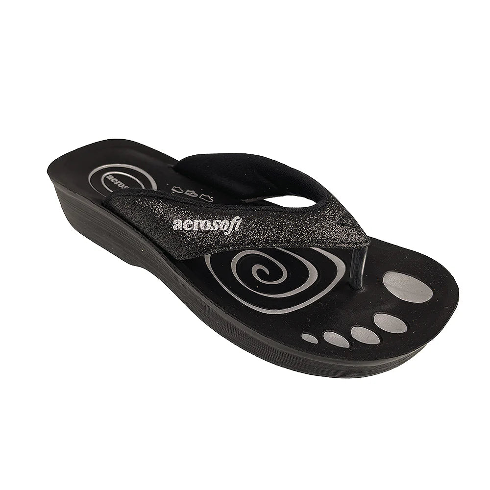 Sandaler Aerosoft Model 825 m. glimmer Sort / 38
