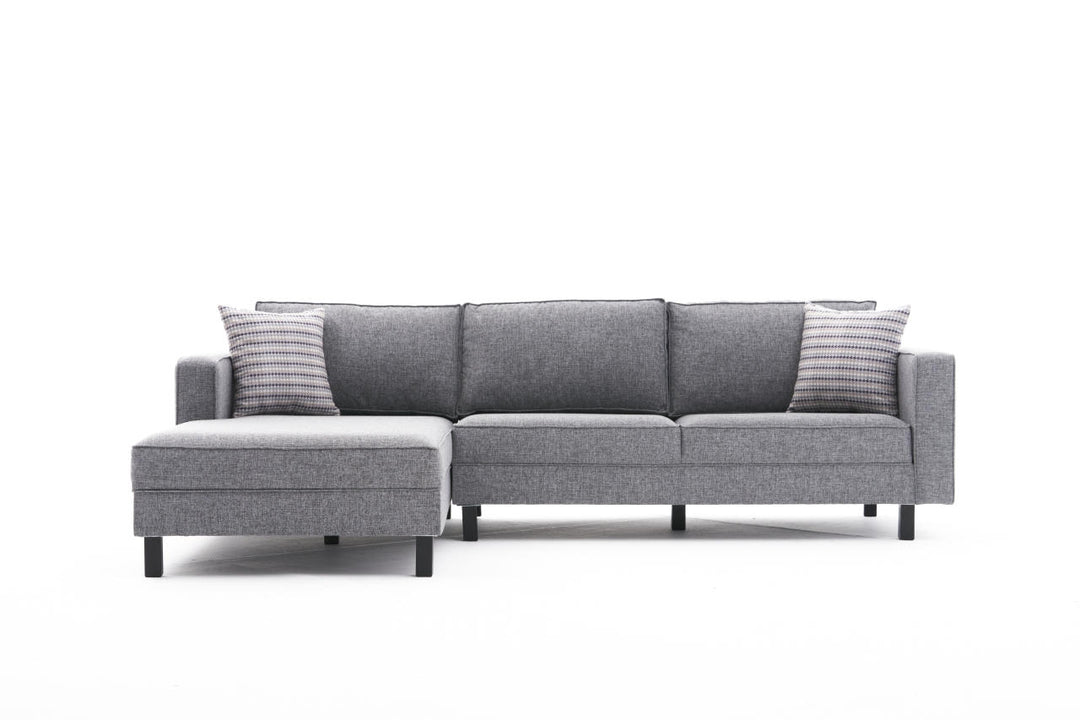 NORDVÄRK Kale Linen hjørnesofa venstre grå polyester
