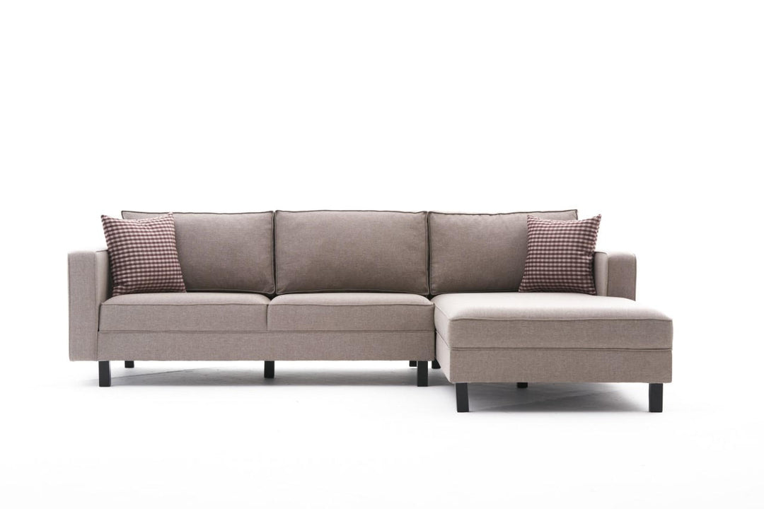 NORDVÄRK Kale Linen hjørnesofa højre creme polyester