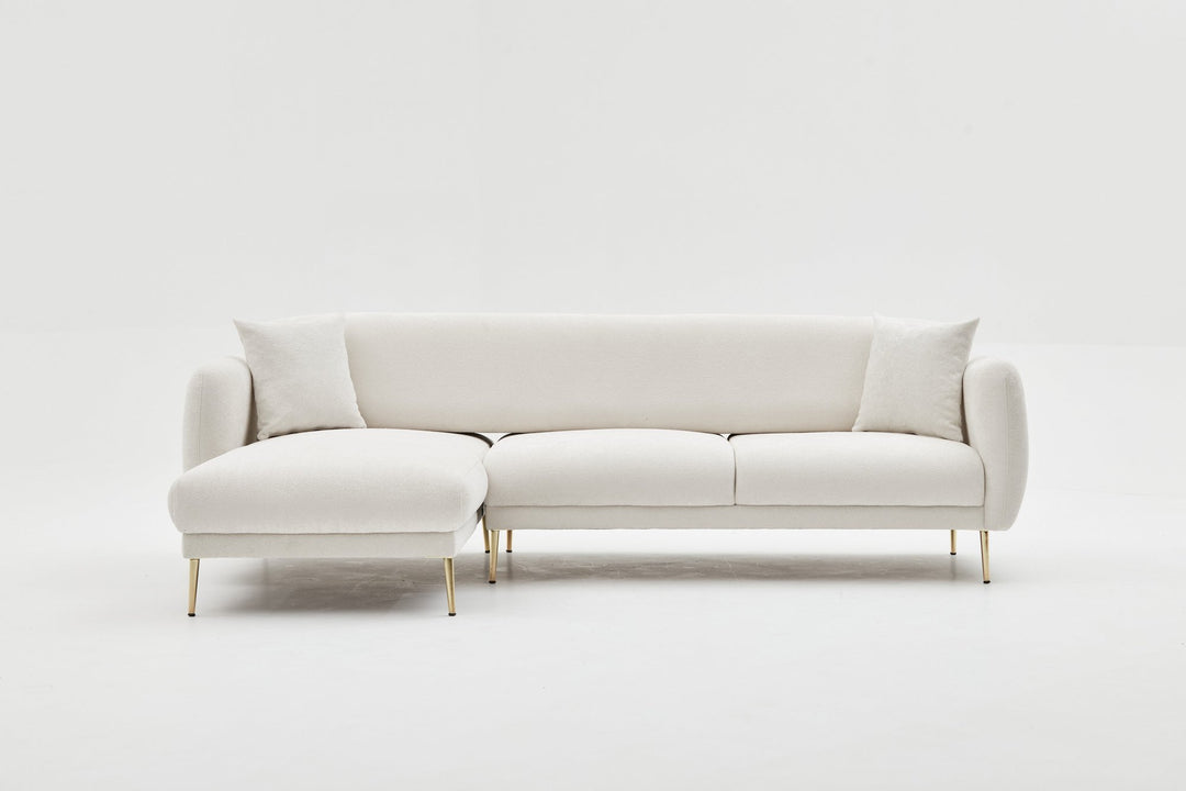 NORDVÄRK Simena venstre hjørnesofa creme polyester