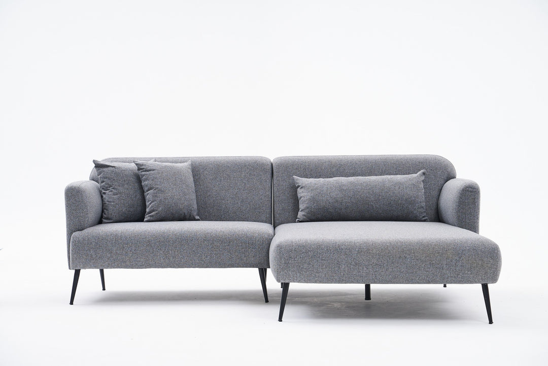 NORDVÄRK Revos højre hjørnesofa grå stof