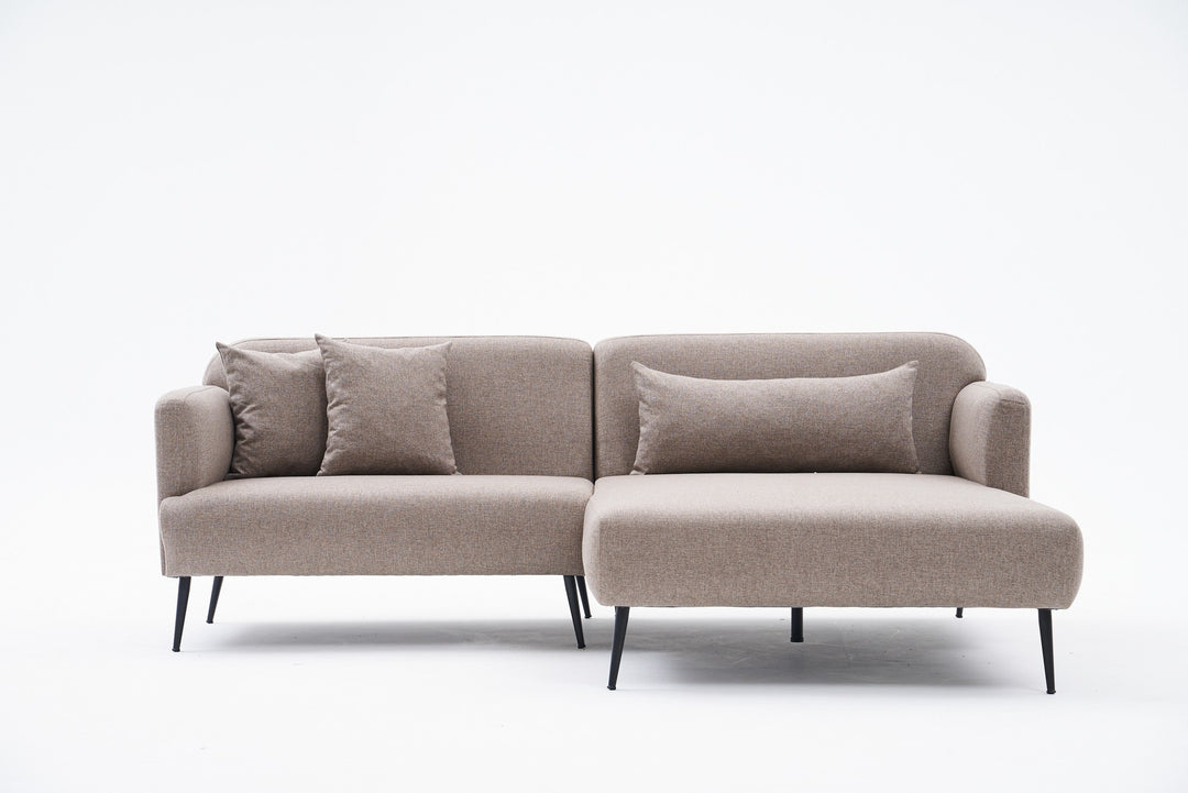 NORDVÄRK Revos højre hjørnesofa brun stof