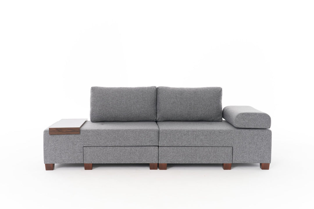 NORDVÄRK Perenna Linen 3 pers. sovesofa grå stof og plastik