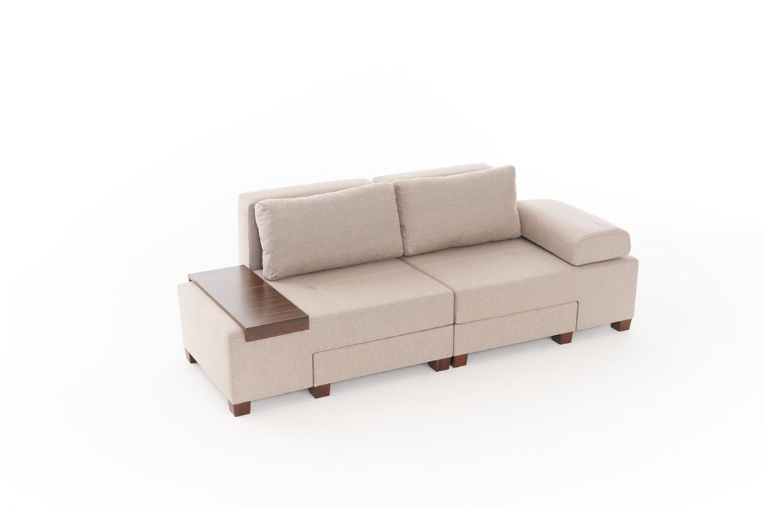 NORDVÄRK Perenna Linen 3 pers. sovesofa creme stof og plastik