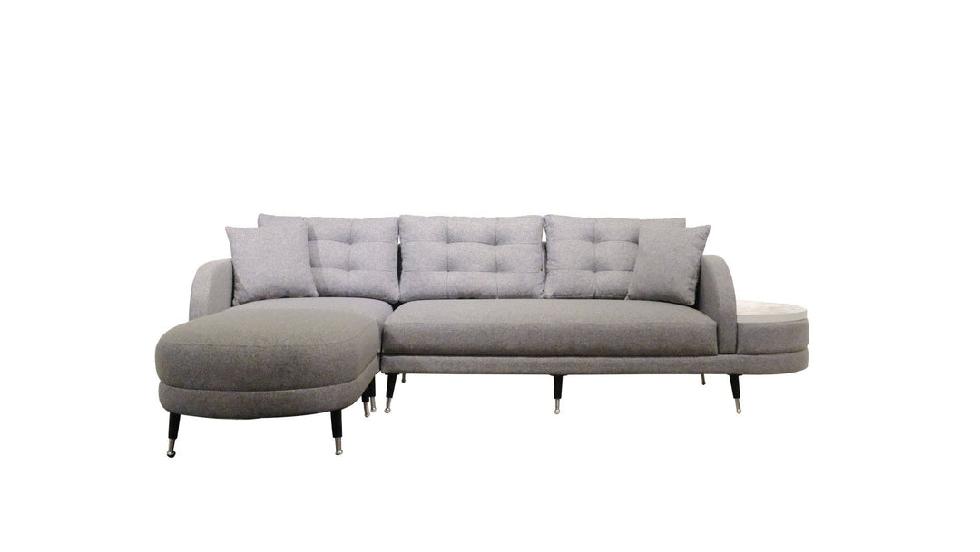 NORDVÄRK Milano hjørnesofa m. bordplade grå polyester