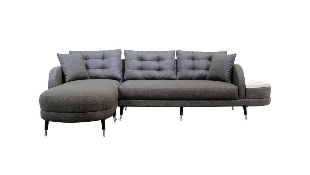 NORDVÄRK Milano hjørnesofa m. bordplade antracitgrå polyester