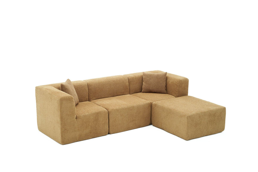 NORDVÄRK Raks hjørnesofa brun chenille stof