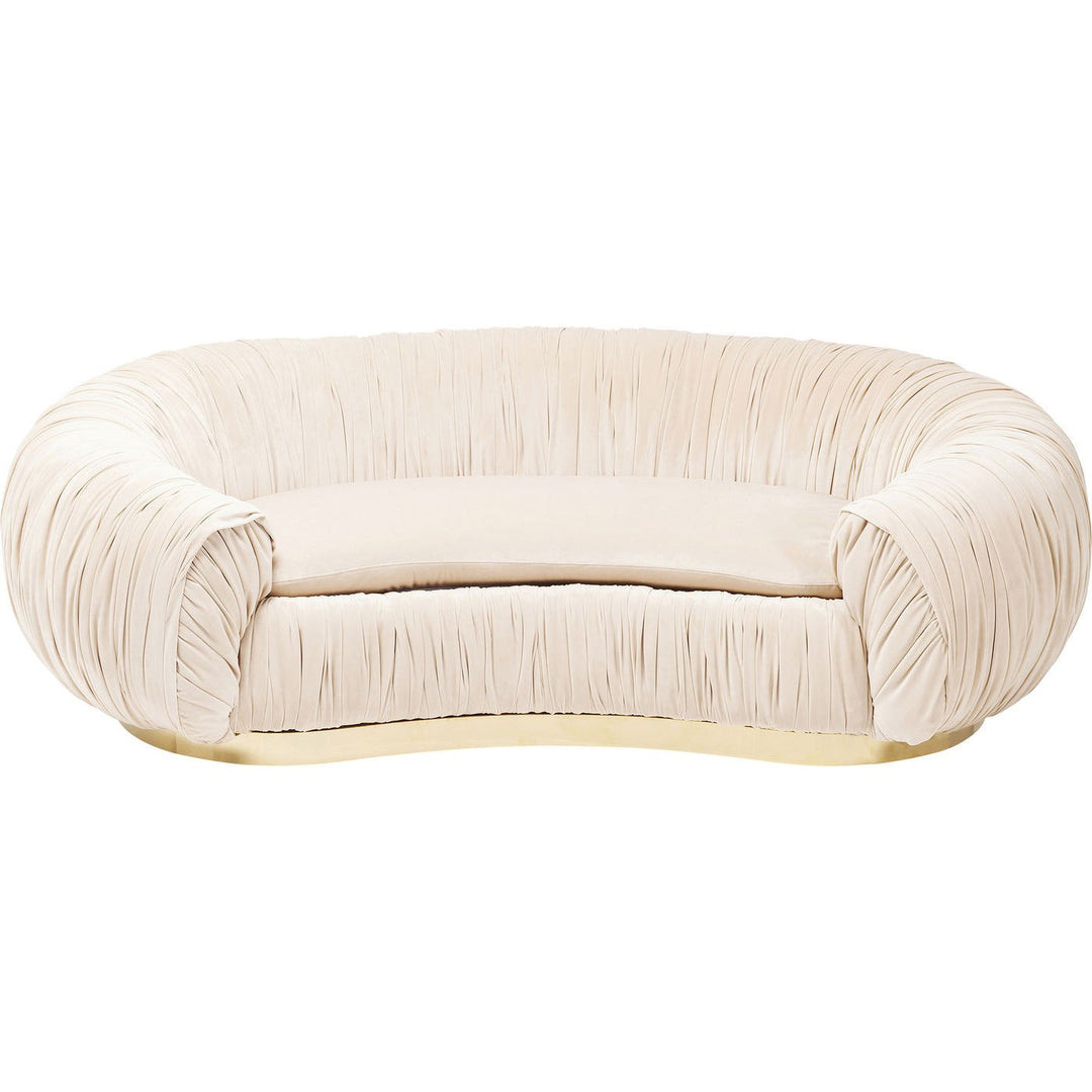 KARE DESIGN Perugia sofa creme stof m. draperinger og guld stål 2 pers.