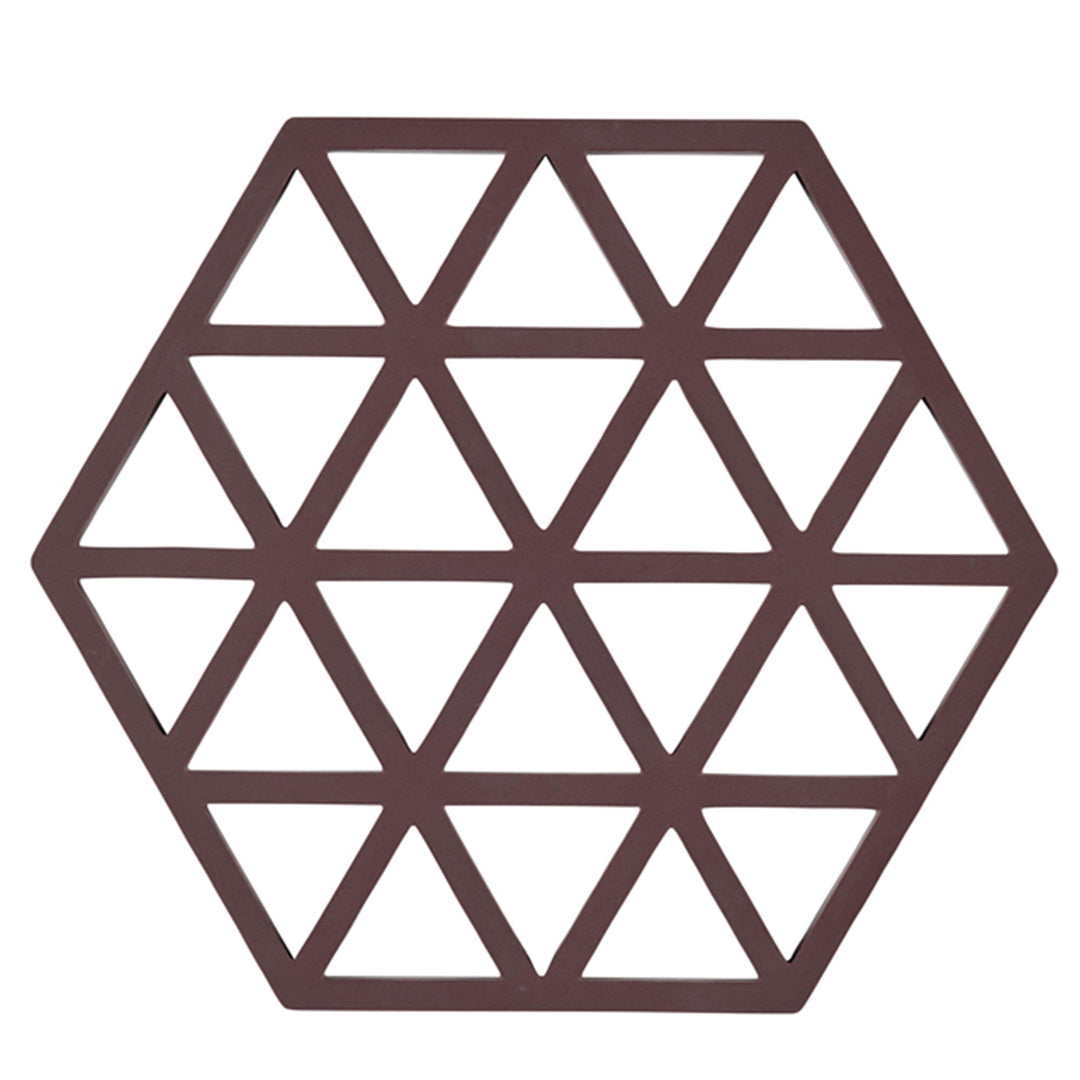 Zone Triangles grydeunderlag i silikone, farven kalamata, 16 cm