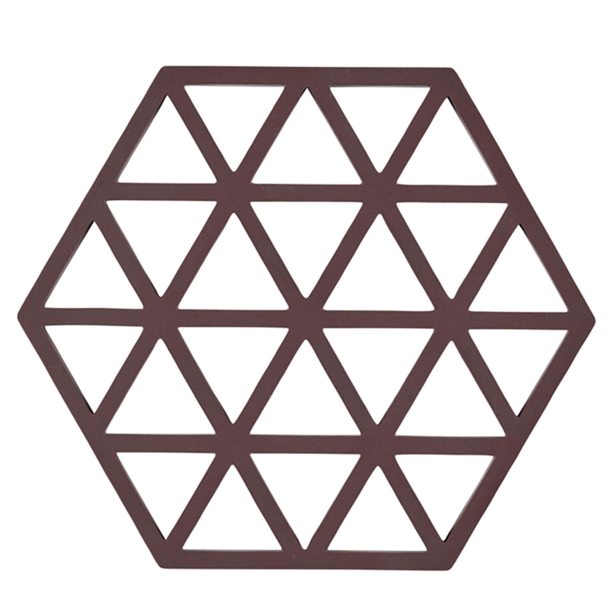 Zone Triangles grydeunderlag i silikone, farven kalamata, 16 cm