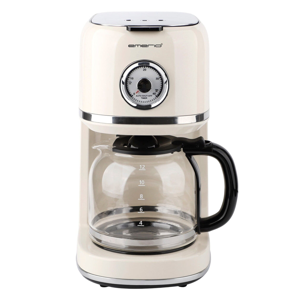 Emerio Retro kaffemaskine i farven ivory med kande på 1,5 liter