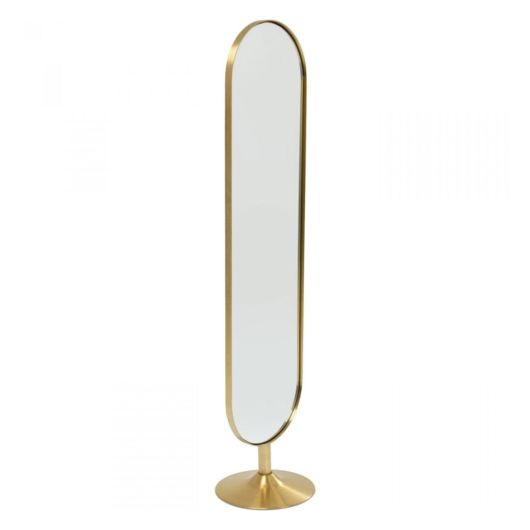 KARE DESIGN Curve gulvspejl messingbelagt stål og spejlglas 170x40