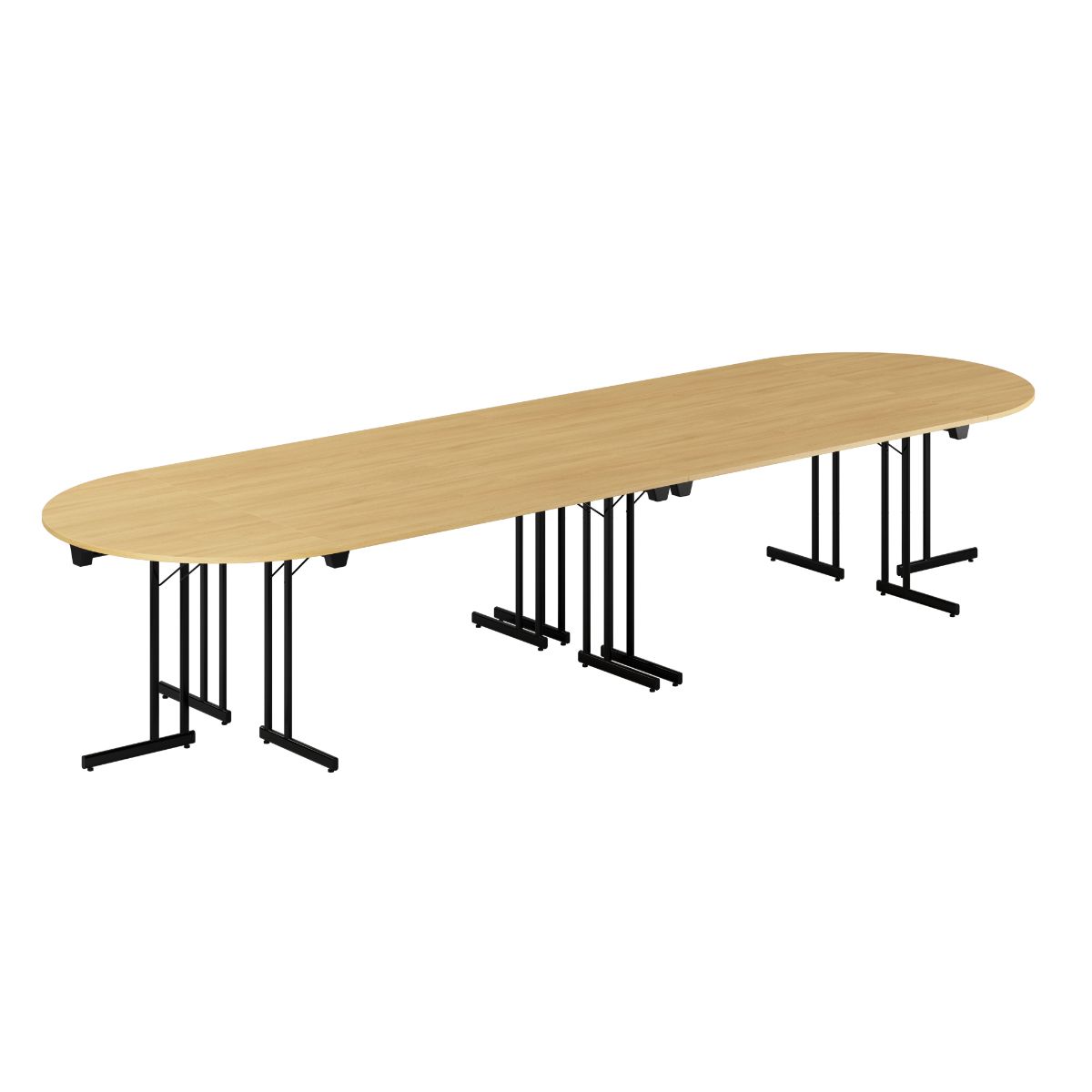 Produktbillede af Konferencebord 400x120cm Sammenklappeligt bord Eg-sort på tilbud