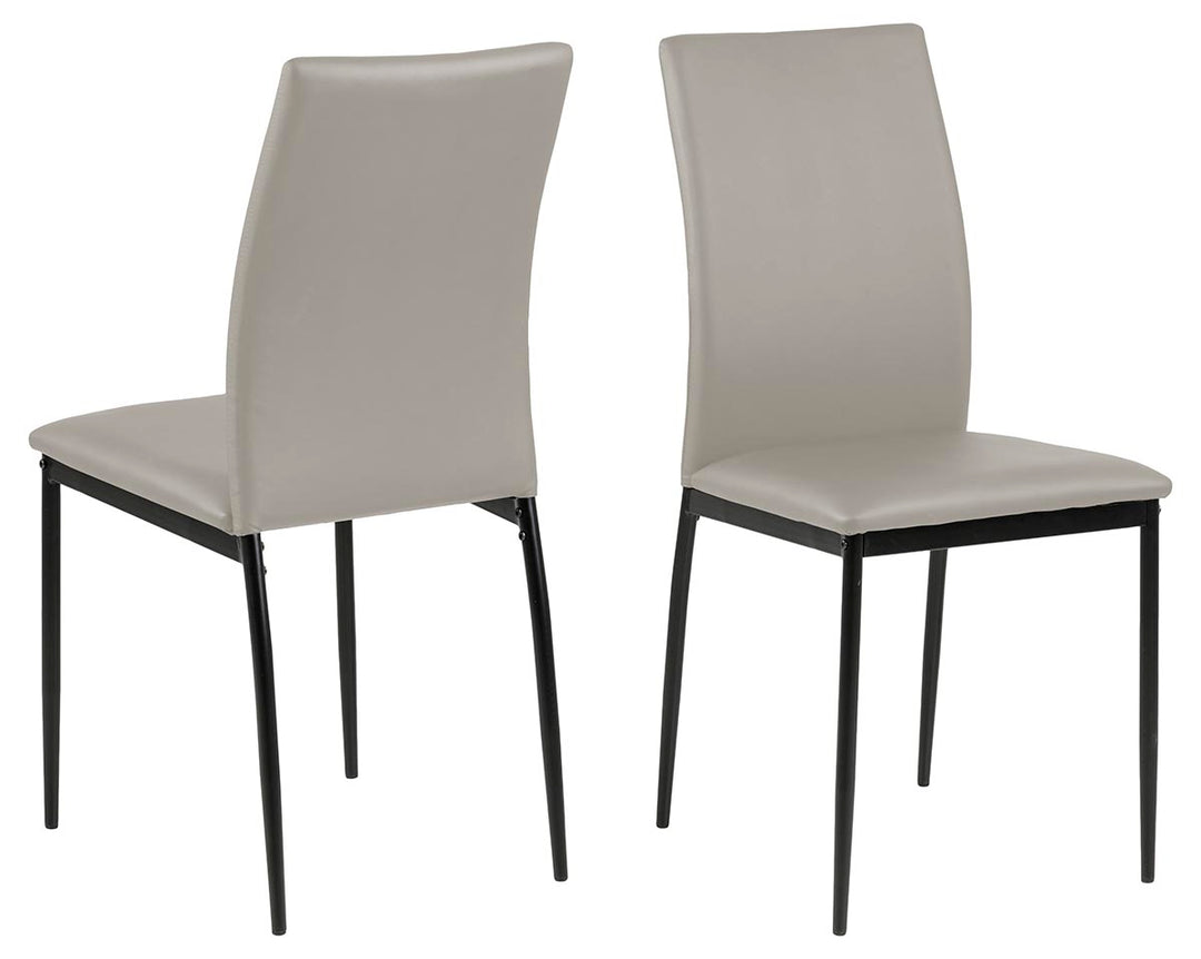 ACT NORDIC Demina spisebordsstol taupe/sort kunstlæder/metal