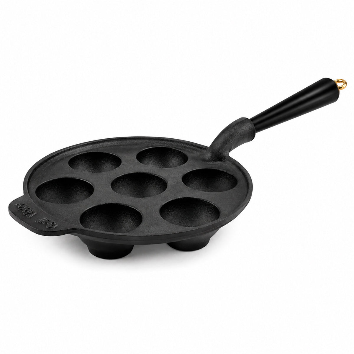Carl Victor Gold æbleskivepande i støbejern, 21 cm