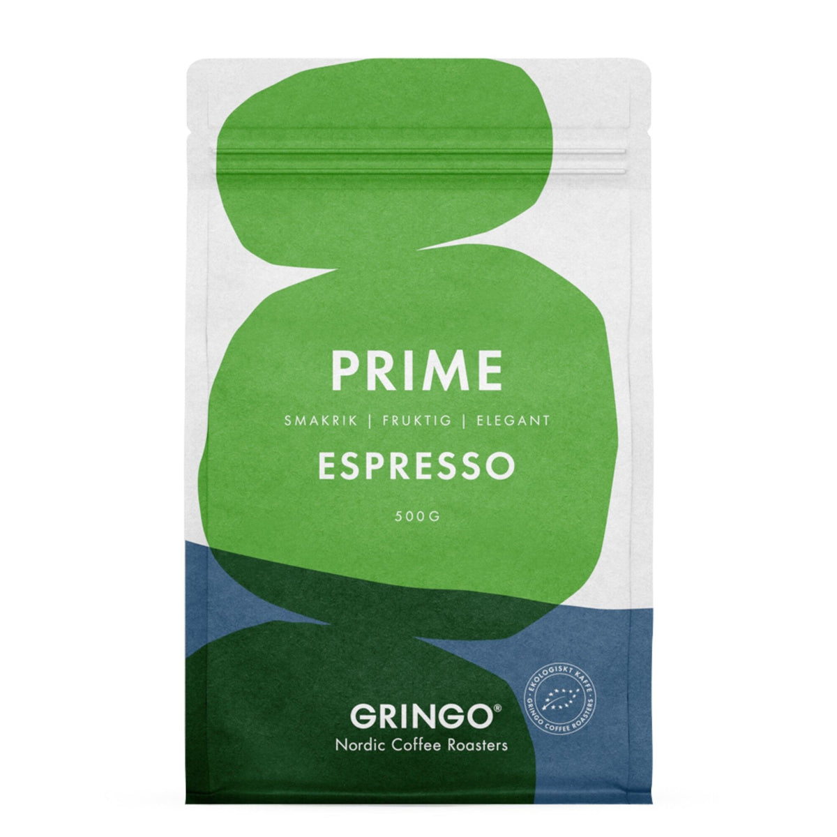 Pose med 500 g Gringo Prime Espresso hele kaffebønner
