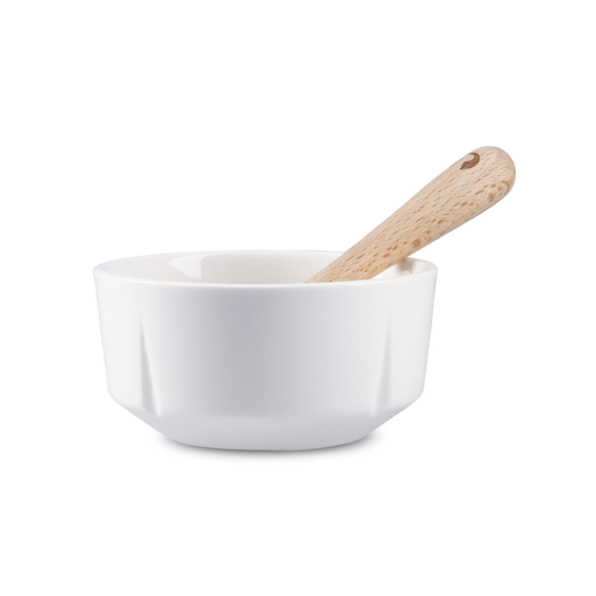 Hvid Rosendahl Grand Cru snackskål med træske, diameter 9 cm