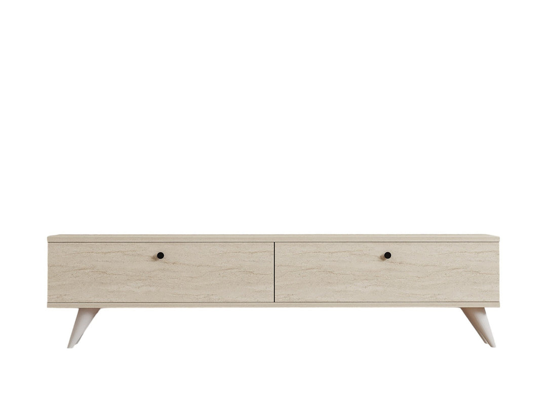 NORDVÄRK Paris TV-bord m. 2 låger travertin melamin og plastik 160x25