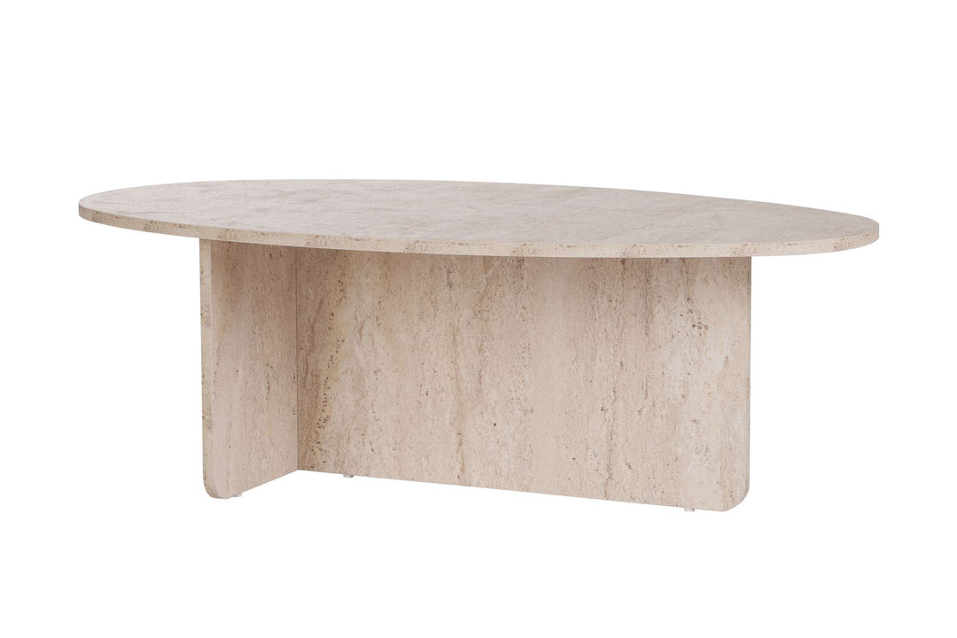 NORDVÄRK Orba sofabord oval travertin melamin 120x65