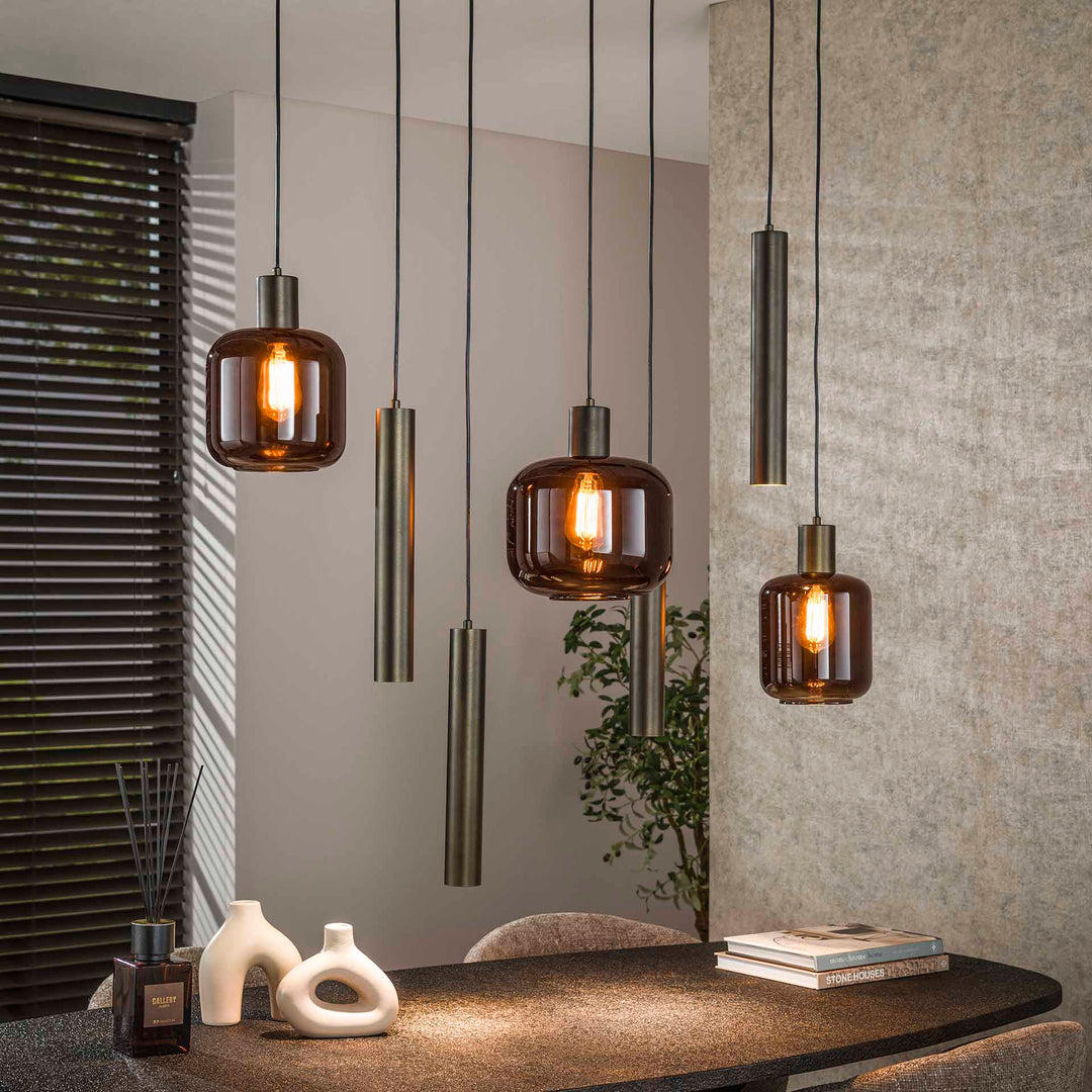 Produktbillede af Sienna Loftlampe med kupler i metal og glas Levering med pære(r) på tilbud i høj kvalitet