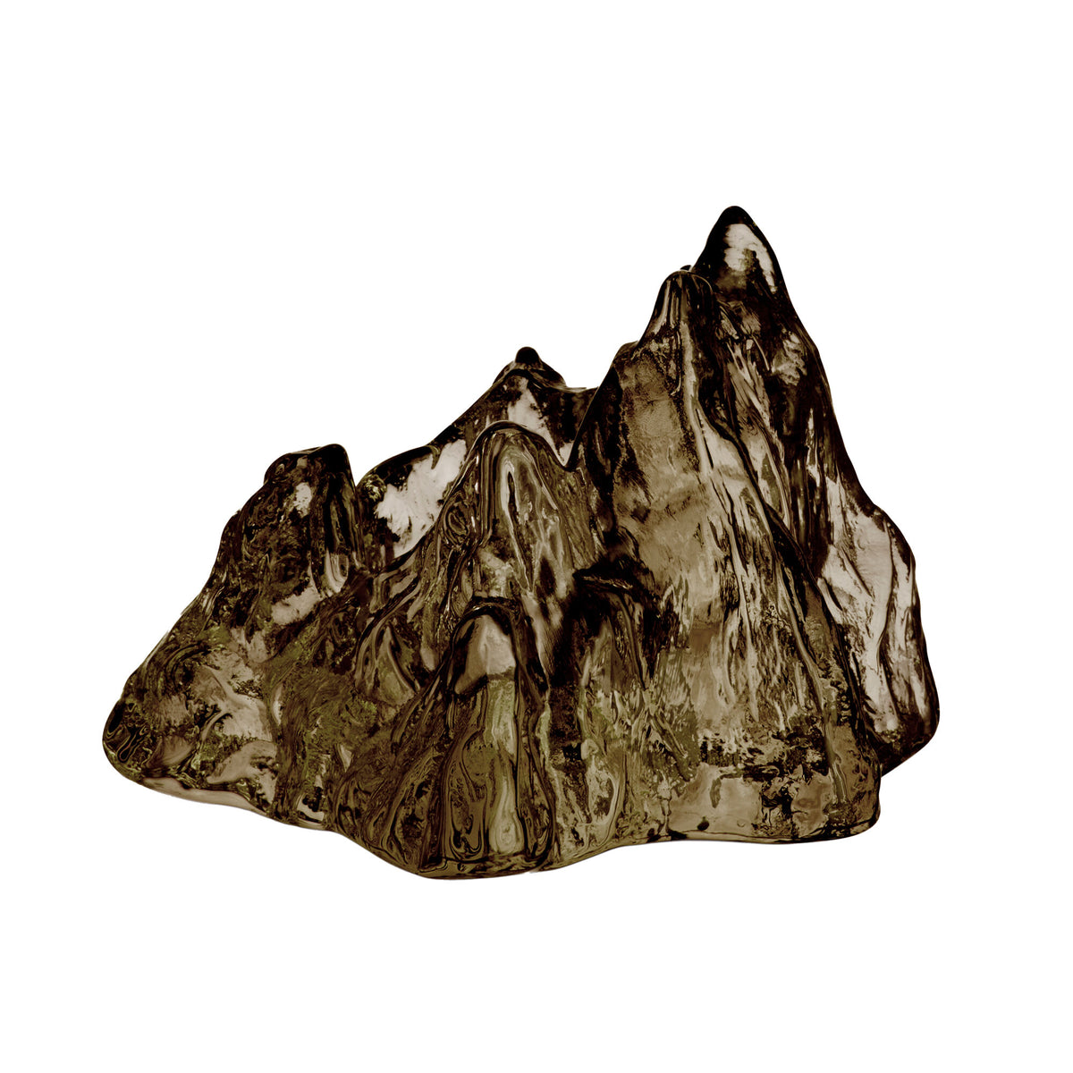 Kosta Boda The Rock lyslygte i facetslebet glas, taupe