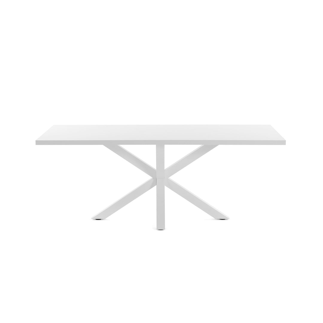 Produktbillede af KAVE HOME rektangulært Arya spisebord hvid melamin og stål 180x100 i premium kvalitet