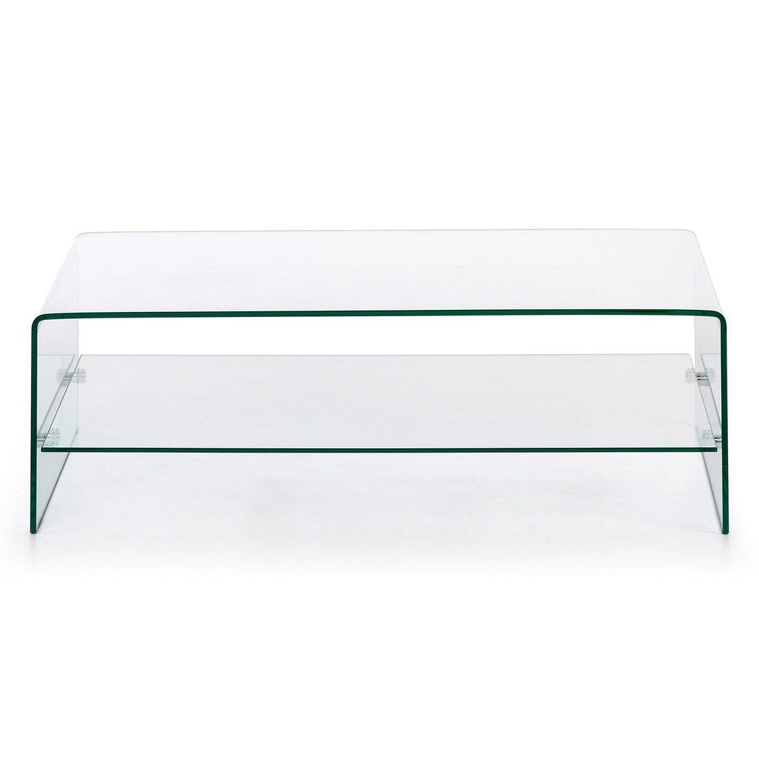 Produktbillede af KAVE HOME Burano sofabord m. hylde klar glas 110x55 i premium kvalitet