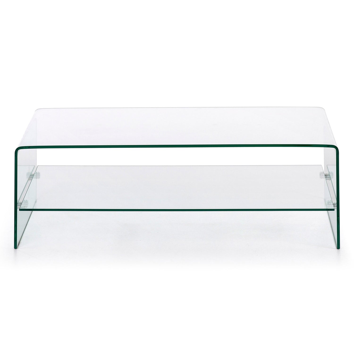 Produktbillede af KAVE HOME Burano sofabord m. hylde klar glas 110x55 i premium kvalitet