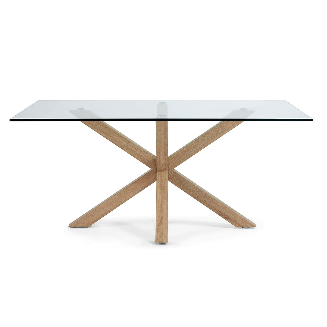 Produktbillede af KAVE HOME Arya spisebord klar glas og natur stål 160x90 i premium kvalitet