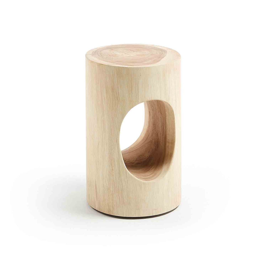 Produktbillede af KAVE HOME rund Halker sidebord natur mungurtræ Ø30 i premium kvalitet