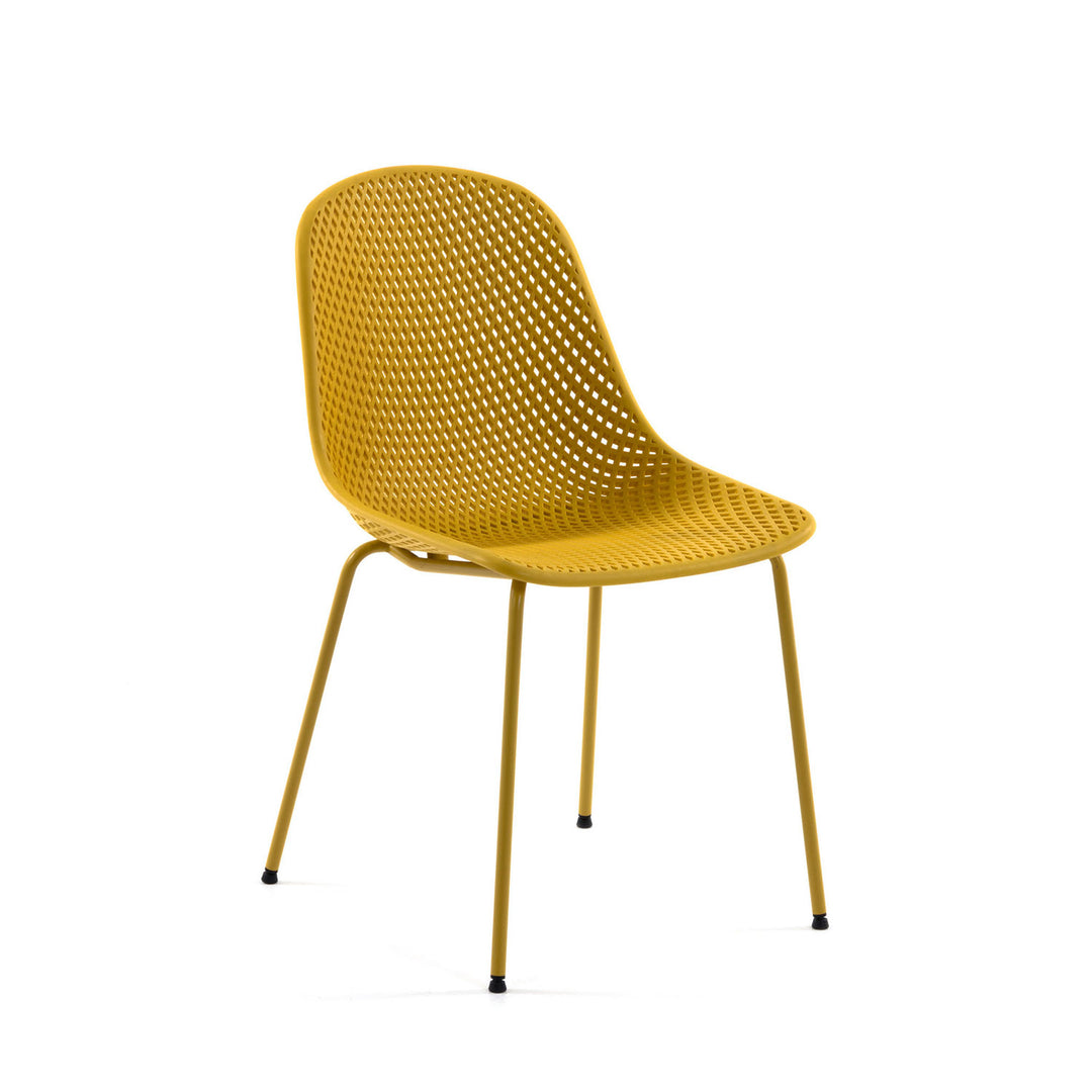 KAVE HOME Quinby spisebordsstol gul plast og metal