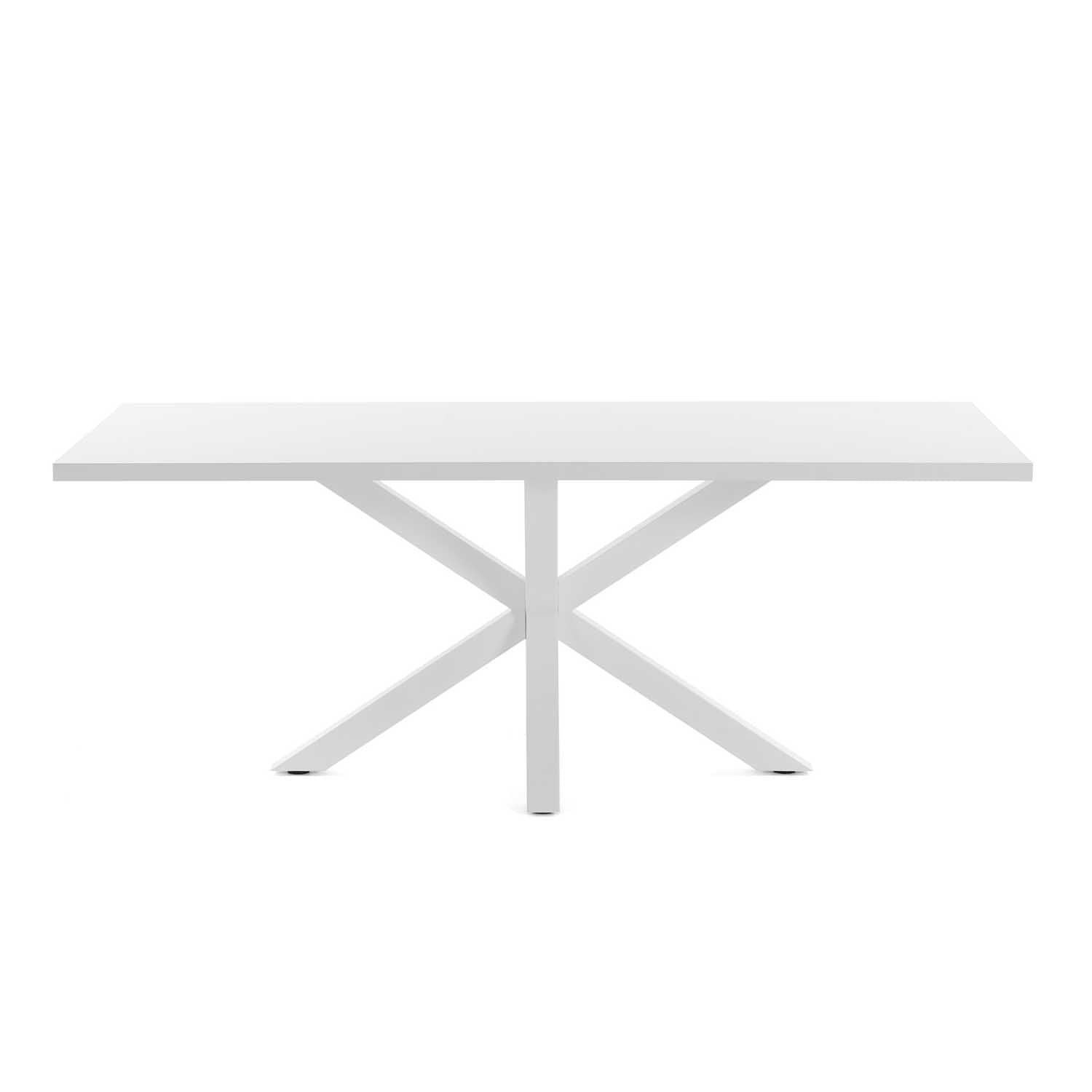 Produktbillede af KAVE HOME rektangulær Arya spisebord hvid melamin og stål 160x100 i premium kvalitet