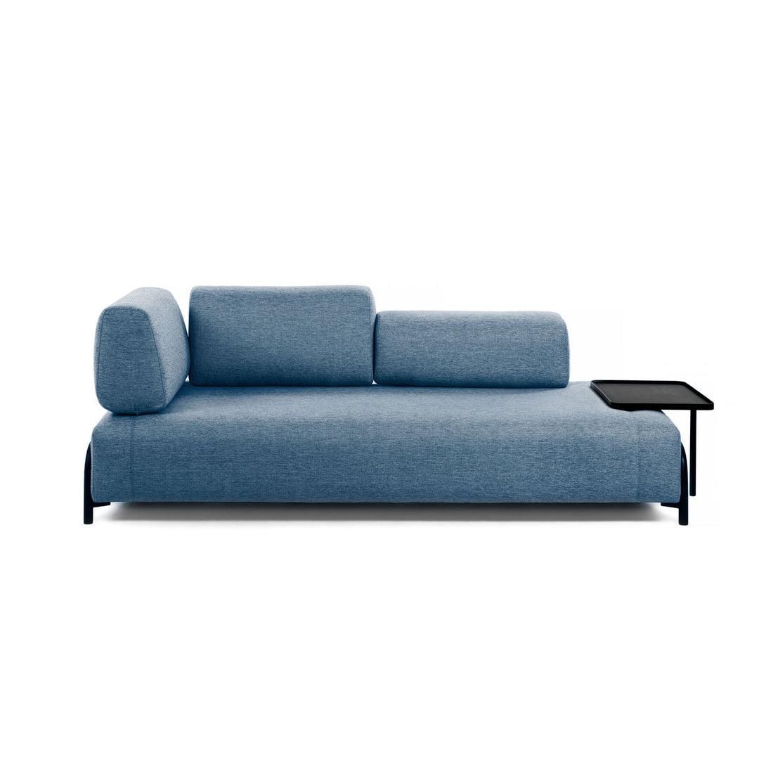 KAVE HOME Compo 3 pers. sofa m. stor bakke blå stof og metal