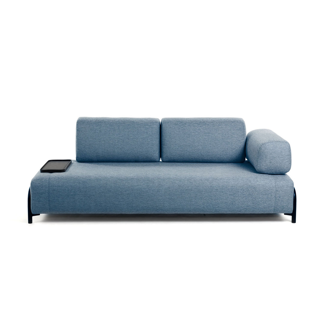 KAVE HOME Compo 3 pers. sofa m. lille bakke blå stof og metal